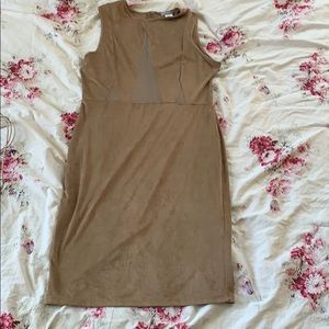 Sexy suede midi dress